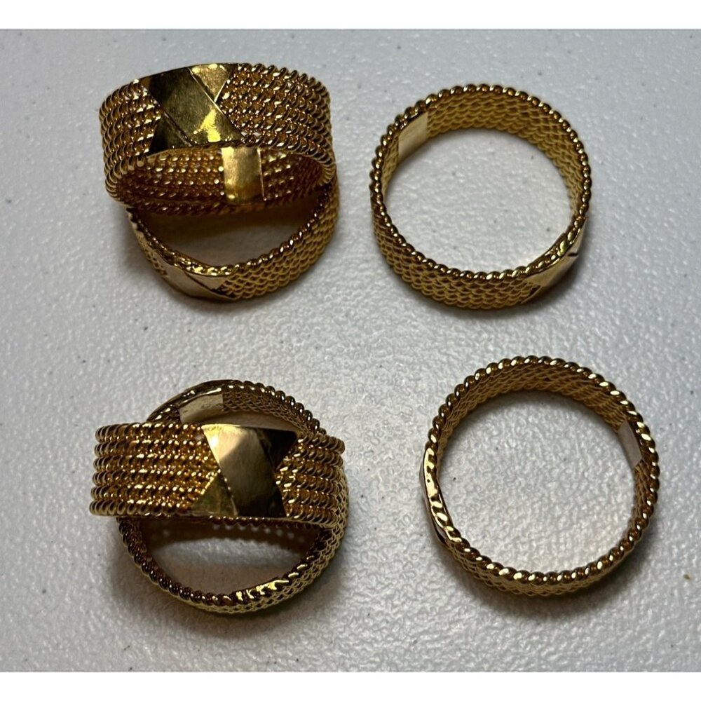 Napkin Holders Ring Gold Studded Chainmail Tableware Holiday
